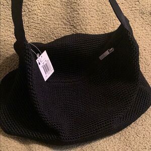 Stylish Black Knit Shoulder Bag from The Sak.